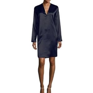 Vince - Slate Blue Long Sleeve Silk Shift Dress size XS NWT